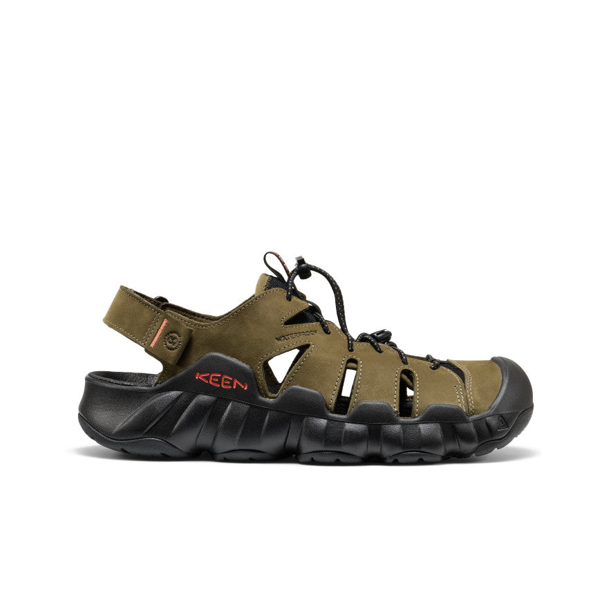 Men's Hyperport Fisherman Leather Sandal Dark Olive/Black