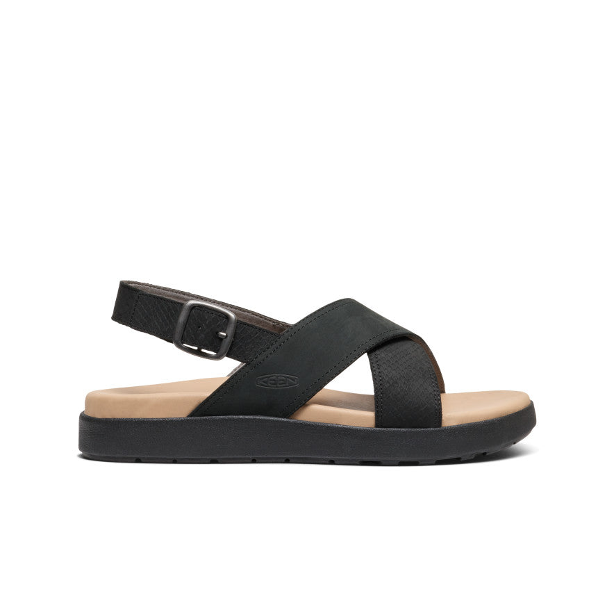 Women's Elle Luxe Cross Strap Sandal Black/Black