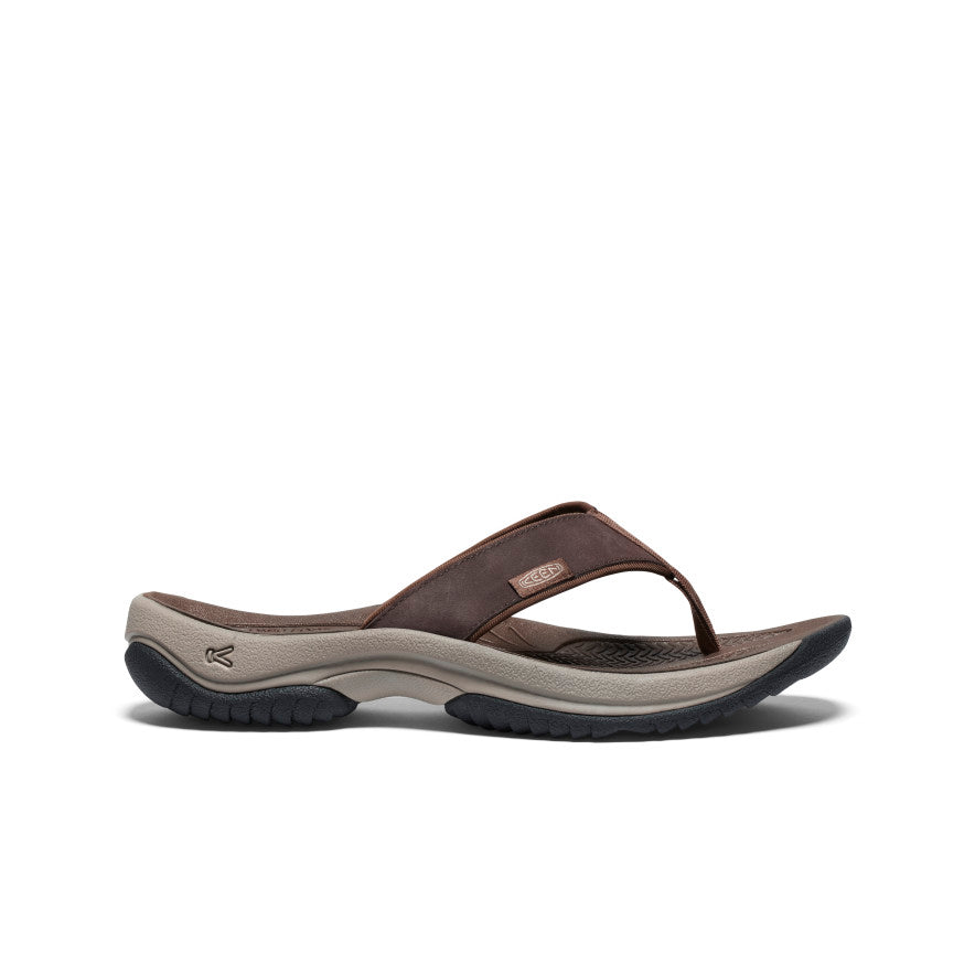 Men's Kona Leather Flip-Flop Java/Dark Earth